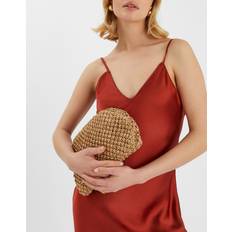 Accessorize Metallic Woven Clutch Bag - Gold