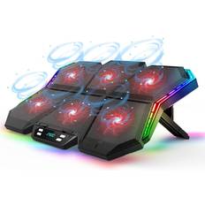 Computer Cooling FitVille 12-Mode RGB Laptop Cooling Pad with 6 High-Speed Adjustable Fans