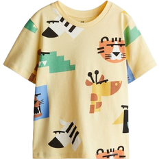 H&M Gul T-shirt Med Tryk - Gul