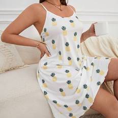 Shein Plus Pineapple Print Cami Pajama Nightdress