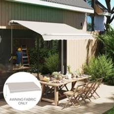 Beige Patio Awnings OutSunny Replacement Canopy for 3 x 2.5 m Awning Cream White