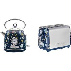 Laura Ashley VQ Elveden Navy 1.7L Dome Kettle 2 Slice Toaster Bundle