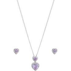 Silver Plated Jewellery Sets Jon Richard Halo Double Heart Box Set - Silver