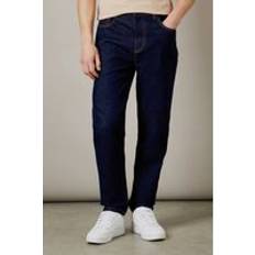 Burton W36 Jeans Burton Mens Rinse Wash Stretch Tapered Fit Jeans - Dark Blue