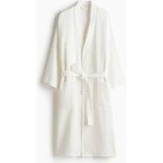 Morgenmäntel & Bademäntel H&M Bademantel Aus Musselin - Weiß