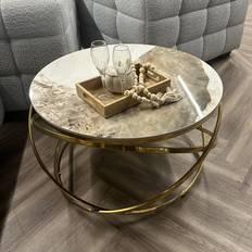 Canora Grey Luxury Spiro Gold 3 Ring Stand 80 cm Coffee Table