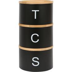 Steel Kitchen Containers Harbour Housewares Steel Jar Set of 3 Black Kitchen Container