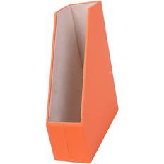 Orange Newspaper Racks Ebern Designs Michou Faux Leather Magazine Holder 25.25 cm W Newspaper Rack