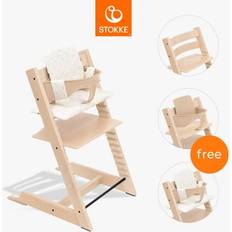 Stokke Tripp Trapp Højstol Bøg Natur Inkl Hynde Wheat Cream Og Baby Set V2