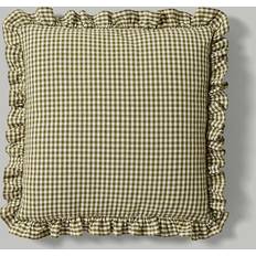 Dunelm Gingham Frill Cushion Cover Green (43x43cm)