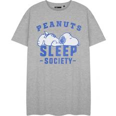 Grey Nightgowns Peanuts Snoopy Short Sleeve Nightdress - Grey