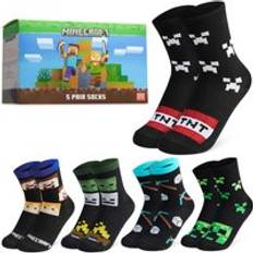 Minecraft Underwear Minecraft Pack Of 5 Socks - Black