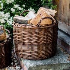 Firewood Baskets 17 Stories Millerstown Wicker Log Carrier Distilled 41cm H x 47cm W x 47cm D