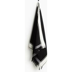 H&M Fringed Beach 80x165 Bath Towel Black