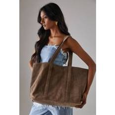 Suede Totes & Shopping Bags Warehouse Suede Large Tote Bags - Taupe