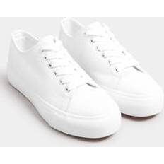 Flat Canvas Trainers - White
