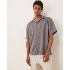 Abercrombie & Fitch Grey Shirts Abercrombie & Fitch Short Sleeve Brocade Shirt Grey