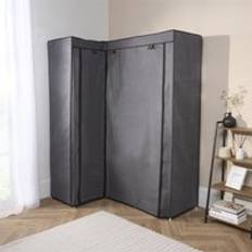Grey Wardrobes OHS Corner Fabric Grey Wardrobe