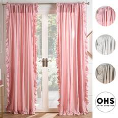 OHS Frill Voile Net Curtains 2 Window Panels Sheer Rod Slot Top Pair Set 140cm width x 220cm