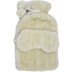 White Hand Warmers Fairmont Park Fluffy Hot Water Bottle And Mask Set 33 cm