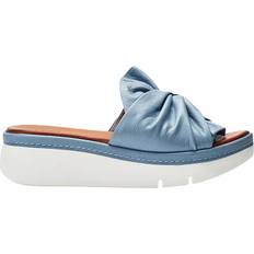 Moda In Pelle Ollin Leather Wedge Heel Slider Sandals - Denim