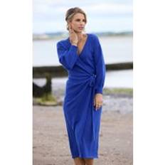 Cobalt Knit Midaxi Wrap Dress