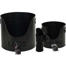 Firewood Baskets Metro Lane Alan-James Steel Log Carrier Black