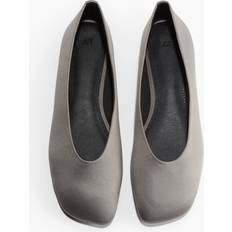 H&M Ladies Grey Satin Ballet Pumps - Grey