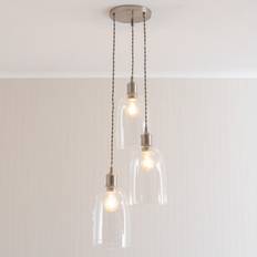 Kira Glass Cloche Dome 3 Drop Cluster Ceiling Light with LED Bulbs