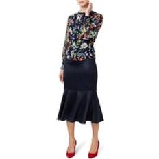 Amberlee Fit And Flare Midi Skirt - Navy