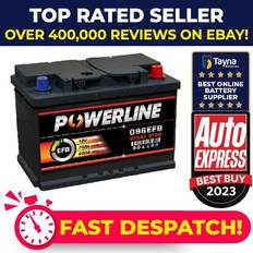 Powerline Efb Car Battery 096EFB 096 600A 70Ah 4yr WTY 278x175x190