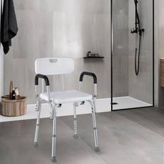 White Shower Stools Belfry Bathroom Shower Chair For Mobility 81cm H X 44cm W X 44cm D