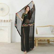 Silver Scarfs Shein Belly Dance Sequined Scarf Chiffon - Large Shawl