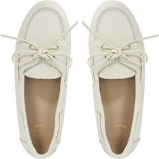 White Boat Shoes Dune London Gala Leather Boat Shoes - White