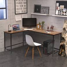 Northix L-format Datorbord PC Hörn 168 x 125 x 74 cm Kaffe Skrivbord