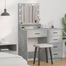 Beton bord vidaXL Sminkebord Med LED-Lys I Beton Grå 50 x 41 x 135 cm Toiletbord