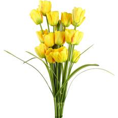 Yellow Artificial Plants Leaf Pack of 6 x 80 cm Tulip Stem Yellow Artificial Plant