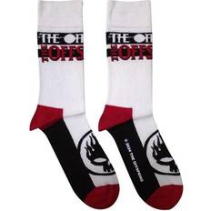 Flaming Skull Logo Socks - White