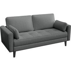 Yaheetech Fabric Square Arm Upholstered Dark Gray Sofa 170cm 3 Seater
