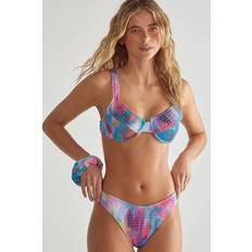 Blue Bikini Sets Nasty Gal Shirred Tie Dye Underwire Bikini Scrunchie Set - Blue