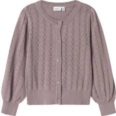 Purple Cardigans Children's Clothing Name It Organic Cotton Knitted Cardigan
