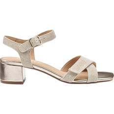 Hotter Riviera Block Heel Sandals - Gold