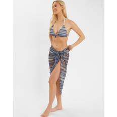 Blue Swimsuit Cover-Ups & Sarong Wraps Accessorize Sheer Zig-Zig Stitch Sarong - Blue