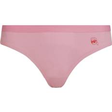 Karl Lagerfeld Dam Trosor Karl Lagerfeld Ikon Ribbed Brazilian Briefs - Begonia Pink