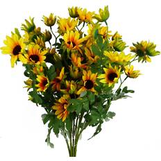 Yellow Artificial Plants Leaf Pack of 6 x 70 cm Yellow Daisy Flower Spray Artificial Plant