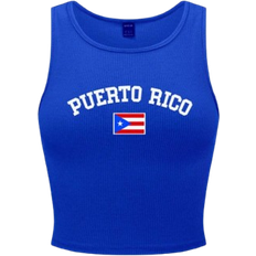 Shein Womens Puerto Rico Flag Blue Camisole YK
