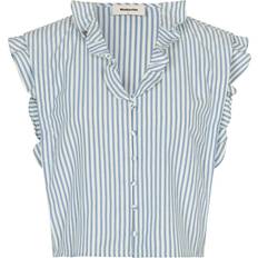 Modström Överdelar Modström Nikkomd Top T-shirts - White/Blue Stripe