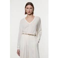 Karen Millen Jumpers Karen Millen Lightweight Stitch Detail Knitted Jumper - White