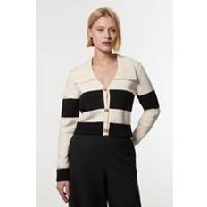 Karen Millen Cardigans Karen Millen Cotton Collared Knitted Cardigan - Mono