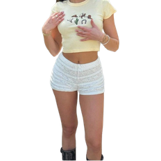 Shein Womens Casual Lace Mini Shorts Summer